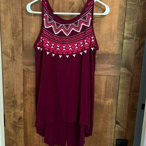BOGO💞 boho Maroon high low tunic top